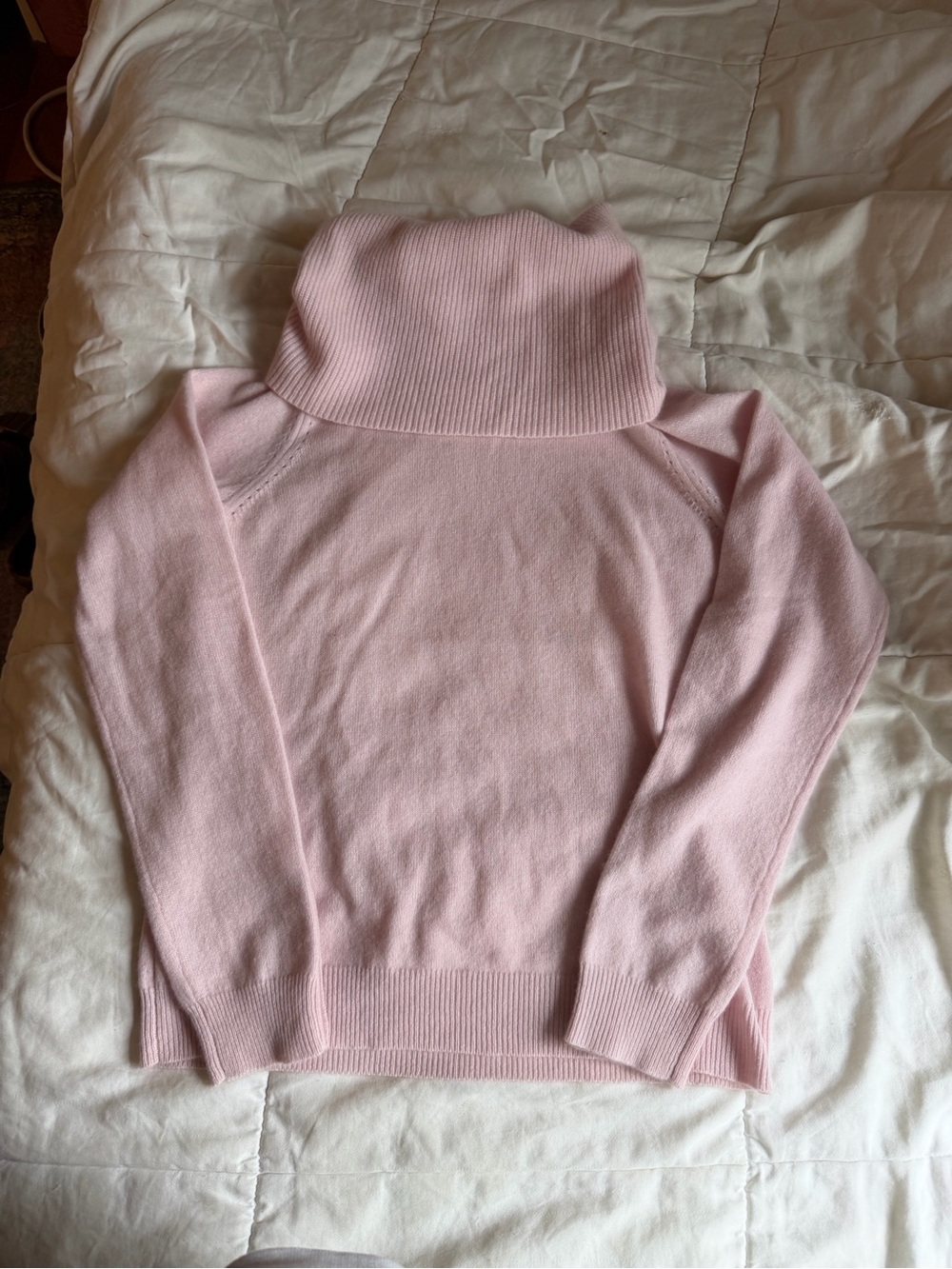 Tocca baby pink cashmere turtleneck preppy classic elegant sweater